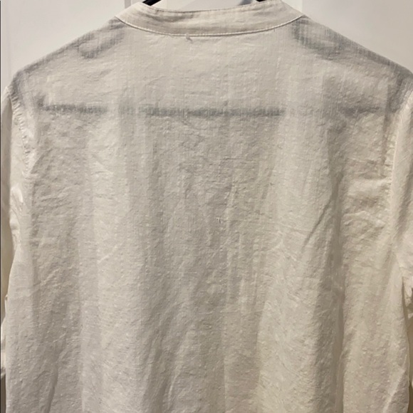Textured Beachy White Linen Shirt - Picture 10 of 13
